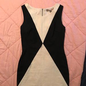 Colorblocked linen dress